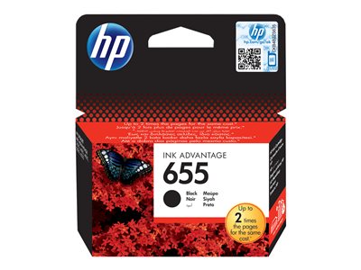 HP 655 ink cartridge black standard capacity 550